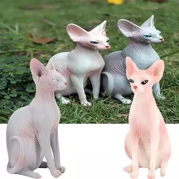 1 шт. причудливая статуя кошки Сфинкс безволосый кот медитация художественная скульптура 4.6x3.6x8cm серый