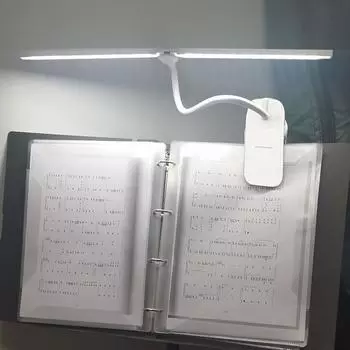 1 шт. Прикрепляемая светодиодная пюпитрная подсветка с блокировкой синего света для защиты глаз и USB-кабелем — идеально подходит для музыкантов, фортепиано, клавишных инструментов и оркестров. 1pc белый