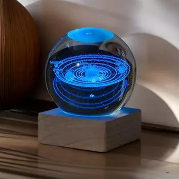 1 шт. прикроватная лампа на солнечной теме серия «Космос» хрустальный шар ночные огни Млечный Путь Луна маленькие украшения для стола креативный подарок multicolour