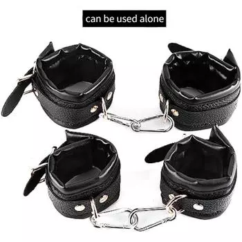 1 шт., принадлежности для БДСМ, стальные ограничительные перекладины, набор БДСМ, кандалы и кандалы, которые можно использовать отдельно, наручники, фиксатор ног, удерживающее устройство (черный)