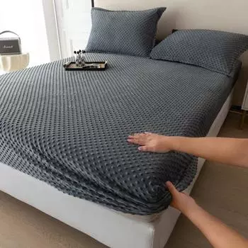1 шт., приятная для кожи простыня на резинке, бархатные простыни, простые покрывала для кровати, зимние чехлы для матрасов (Нет наволочки) 90x200cm 1pc