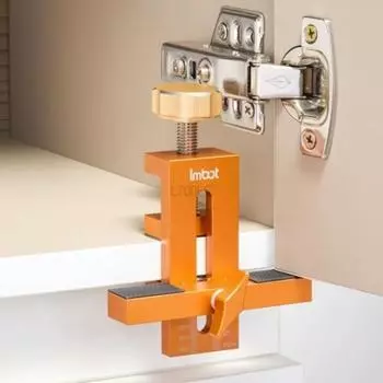 1 шт. приспособление для установки дверцы шкафа по дереву, инструмент для быстрого позиционирования дверцы шкафа, алюминий, регулируемый диапазон зажима 7-40 мм