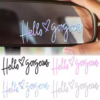1 шт. Привет, великолепная наклейка на автомобиль, белая, розовая, лазерная надпись, стильные наклейки, украшение кузова автомобиля, креативные наклейки, аксессуары для декора