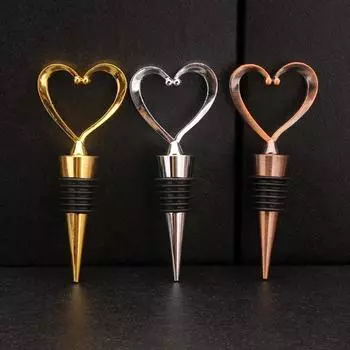 1 шт., пробки для красного вина, винные бутылки, пластиковые, в форме сердца, многоразовые, вакуумные, герметичные, крышки для бутылок, барные инструменты, подарки для любителей вина золотой
