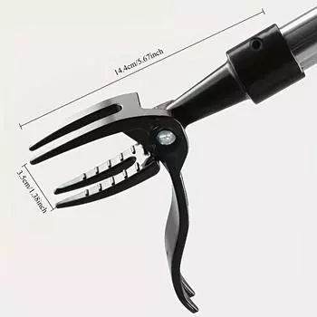 1 шт. Прочная алюминиевая головка для удаления сорняков, 4-зубчатый стальной инструмент для удаления корней в саду, удобная конструкция для удаления сорняков (Ручка в комплект не входит) чёрный