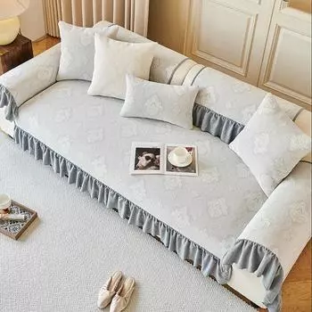 1 шт. прочная подушка для дивана модные противоскользящие чехлы для полотенец для гостиной четырехсезонный универсальный комбинированный коврик для дивана 1seat 70x70cm синий