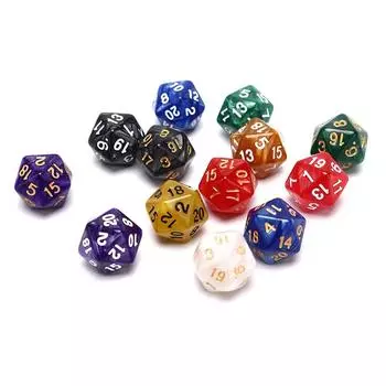 1 шт. прочные перламутровые игральные кости D20 акриловые 20-сторонние игральные кости для настольной игры