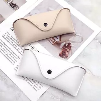 1 шт. прочный кожаный футляр для очков солнцезащитные очки черный мешочек сумка коробка для очков легкий портативный антицарапающий футляр для очков подарок чёрный