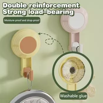1 шт. прочный крючок с присоской без пробивного отверстия вакуумный клей на задней стороне двери ванной комнаты не оставляет следов настенный клей для ванной комнаты T жёлтый