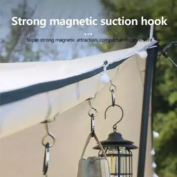 1 шт. прочный магнитный карабин брелок для кемпинга защелкивающийся зажим D-образный замок пряжка для палатки навес подвесная пряжка крючки застежки чёрный