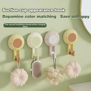 1 шт. прочный присосочный крючок без пробивного отверстия вакуумный клей на задней стороне двери ванной комнаты не оставляющий следов настенный клей для ванной комнаты T розовый