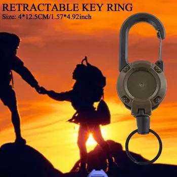 1 шт. прочный выдвижной значок для удостоверения личности с катушкой-карабином брелок для ключей с брелоком для инструментов на открытом воздухе J3J2 green-one-size