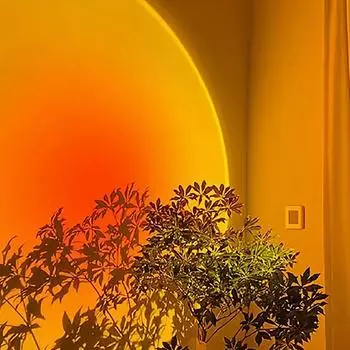 1 шт. Проектор закатного света, окружающее освещение, светодиодный ночник-проектор для спальни, украшение комнаты, офиса, дома, окружающее освещение 16 colors available жёлтый