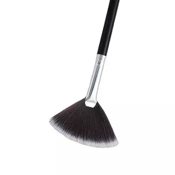 1 шт. профессиональная веерная кисть для макияжа, смешанная кисть для контурирования лица, кисть для салона/семьи, кисть для нанесения маски для лица, косметический инструмент серебряный