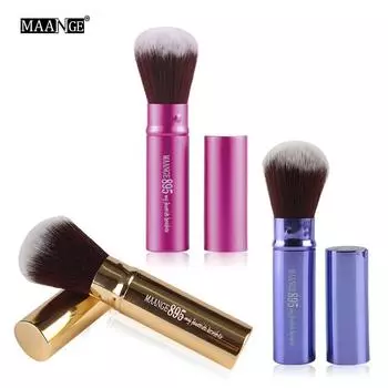 1 шт. Профессиональная выдвижная купольная мини-мягкая кисть для макияжа, выдвижная кисть для тональной основы, румян, пудры для лица синий