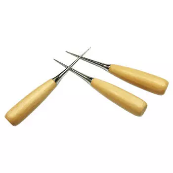 1 шт., профессиональное шило для шитья кожи, деревянная ручка, шило, набор игл для шитья, инструмент для Leathercr