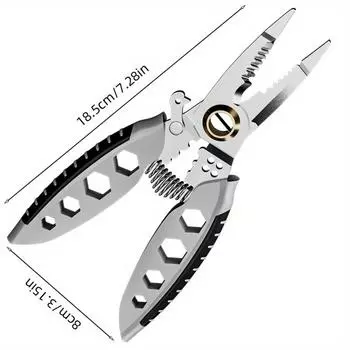 1 шт. Профессиональные клещи для обжима электрика, 7-дюймовый многофункциональный инструмент для зачистки проводов, хром-ванадиевая сталь, белый цвет. белый