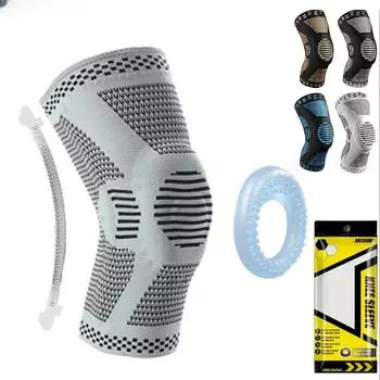 1 шт. Профессиональный наколенник с подкладкой для коленной чашечки, боковые стабилизаторы, компрессионный наколенник для бегуна, баскетбола, тяжелой атлетики, спортзала M