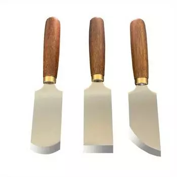 1 шт. Профессиональный нож для резки кожи, нож для утончения кожи, стальная ручка из дерева, инструмент ручной работы Round