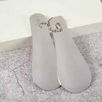 1 шт. Профессиональный рожок для обуви из нержавеющей стали 10 см, металлические инструменты для подъема обуви 10*3.8cm серебряный