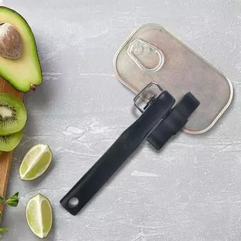 1 шт. Профессиональный ручной консервный нож из нержавеющей стали, безопасный боковой срез, открывалка для бутылок, гладкий край, ручной консервный нож красный