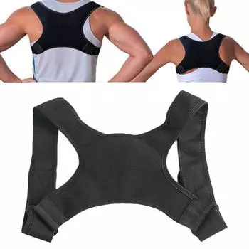 1 шт., профилактический пояс для поддержки плеч и горбатой спины, корректор осанки, бандаж для верхней части спины чёрный
