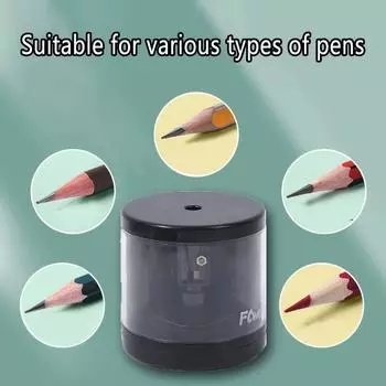 1 шт. Простая цилиндрическая электрическая точилка для карандашей с одним отверстием, небольшие портативные офисные принадлежности, подходит для школ, офисов розовый