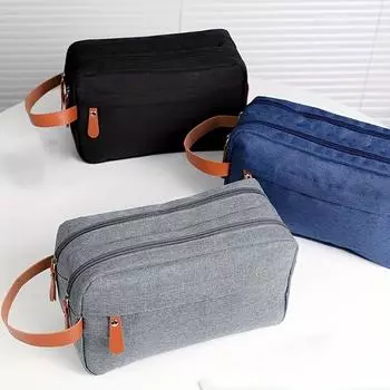 1 шт. Простая двухслойная косметичка, косметичка для деловых поездок, поездок на короткие расстояния, сумка для хранения дорожных принадлежностей, дамская сумочка чёрный