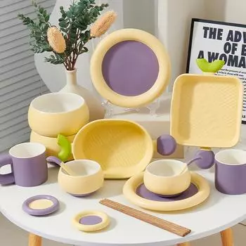 1 шт., простая керамическая посуда в виде макарун, столовые приборы с подарками, ветряные сливки, креативные чашки для воды, изысканные тарелки, противень для выпечки.
