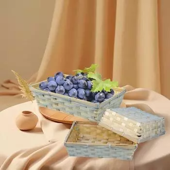 1 шт. Простая корзина ручной работы, плетеная квадратная, для дома, магазина, витрины, ящики для хранения, бамбук S