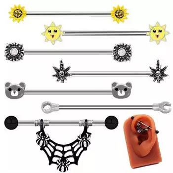 1 шт., простая милая шпилька для ушной кости, длинная шпилька, промышленная штанга, пирсинг, модные украшения