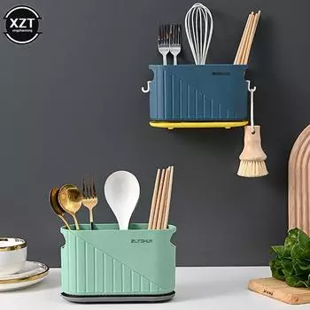 1 шт. простая модная кухонная стойка для хранения вилок, палочек для еды, ложек, органайзер, кронштейн, многофункциональный держатель для кухонных столовых приборов оранжевый
