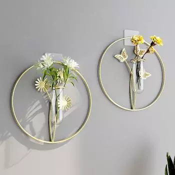 1 шт. Простая модная настенная гидропонная ваза железные украшения фон декоративная ваза для цветов