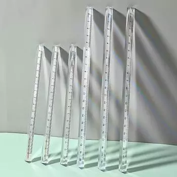 1 шт., простая прозрачная треугольная прямая линейка, инструменты, канцелярские принадлежности, мультяшный рисунок