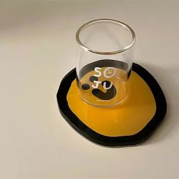 1 шт. Простая симпатичная мультяшная акриловая подставка Kawaii, термостойкая кофейная чашка, теплоизоляционный коврик, украшение стола About 8cm