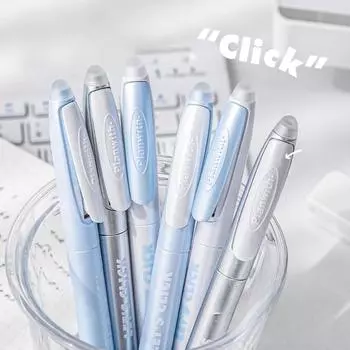 1 шт., простая студенческая стираемая гелевая ручка для девочек и мальчиков, креативная однотонная серия, канцелярская гелевая ручка 0,5 мм, черная ручка для письма