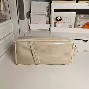 1 шт., простая сумка для ручек большой емкости, корейский креативный многофункциональный пенал для учеников средней школы, косметичка 1pc