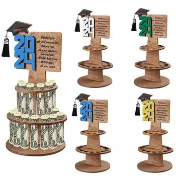 1 шт., простая установка, держатель для денег, поздравительная открытка, подарок на выпускной 2024 года, деревянное украшение белый