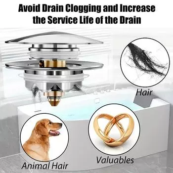 1 шт. простая в установке сливная пробка и крышка для ванны - заменяет рычаги Lift and Turn, Tip-Toe и Trip - легко держите воду в вашей ванне серебряный