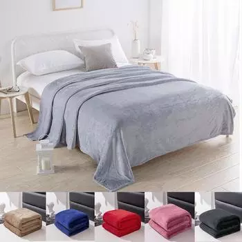 1 шт. Простое и ровное однотонное ультрамягкое утолщенное плюшевое одеяло Farley, бархатное одеяло Farai, простыня, покрывало, одеяло 70cmx100cm чёрный