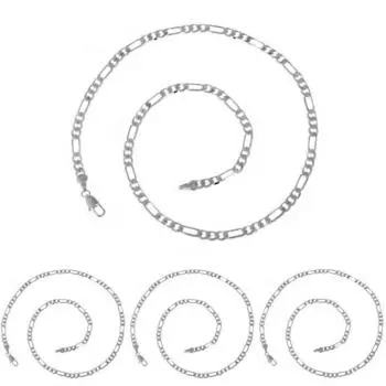 1 шт., простое мужское ожерелье с цепочкой 4 мм, 24 дюйма серебряный
