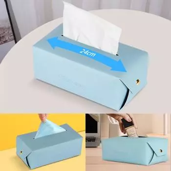 1 шт., простой автомобильный туалет, домашний туалет, ванная комната, настольный насос, коробка для салфеток из искусственной кожи, стол для гостиной, держатель для салфеток, чехол, ящик для хранения, креативный синий