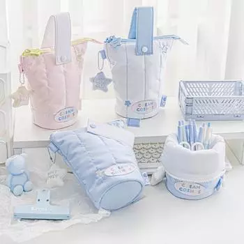 1 шт., простой держатель для карандашей для студентов, портативный креативный модный пенал для детей, прекрасная вместительная сумка для канцелярских принадлежностей синий