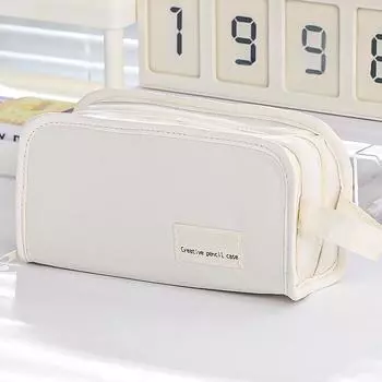 1 шт., простой детский пенал для мальчиков и девочек, модный однотонный прозрачный пенал для ручек, большая вместимость, сумка-органайзер для канцелярских принадлежностей розовый