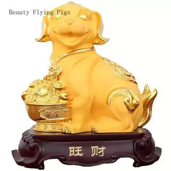 1 шт. Простой китайский зодиакальный золотой собачий орнамент, современная гостиная, офис, украшение для дома, поделки, подарок на новоселье