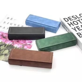 1 шт. Простой кожаный футляр для очков, оптический ретро-футляр для очков для близорукости, солнцезащитные очки, коробка для хранения для мужчин и женщин, футляр для очков чёрный