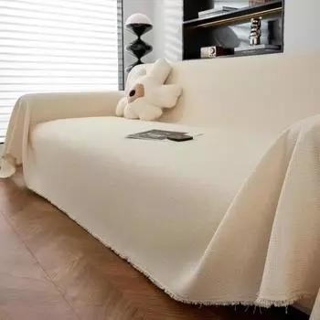 1 шт. Простой однотонный диван-одеяло, многоцелевой чехол для мебели для гостиной, прочный пыленепроницаемый коврик для домашних животных для мебели 1seater 180x130cm хаки