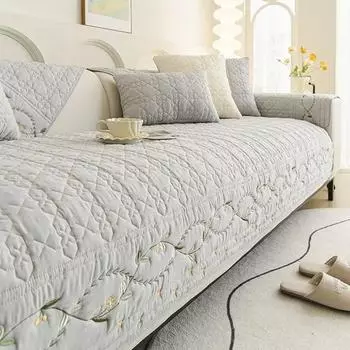 1 шт. Простой стираный хлопковый коврик для гостиной, универсальный нескользящий пылезащитный диван, плед, защитная подушка 1seat 70x70cm хаки