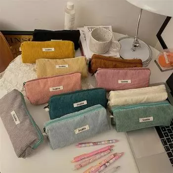 1 шт., простой студенческий пенал для мальчиков и девочек, модный эстетический однотонный пенал серии, сумка для макияжа, школьные принадлежности