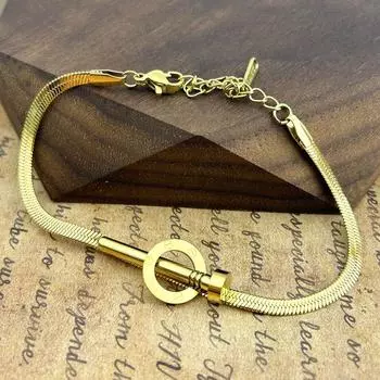 1 шт., простые браслеты-цепочки из змеиной кости для женщин, пар с уникальным дизайном, вечерние ювелирные аксессуары 6cm золотой